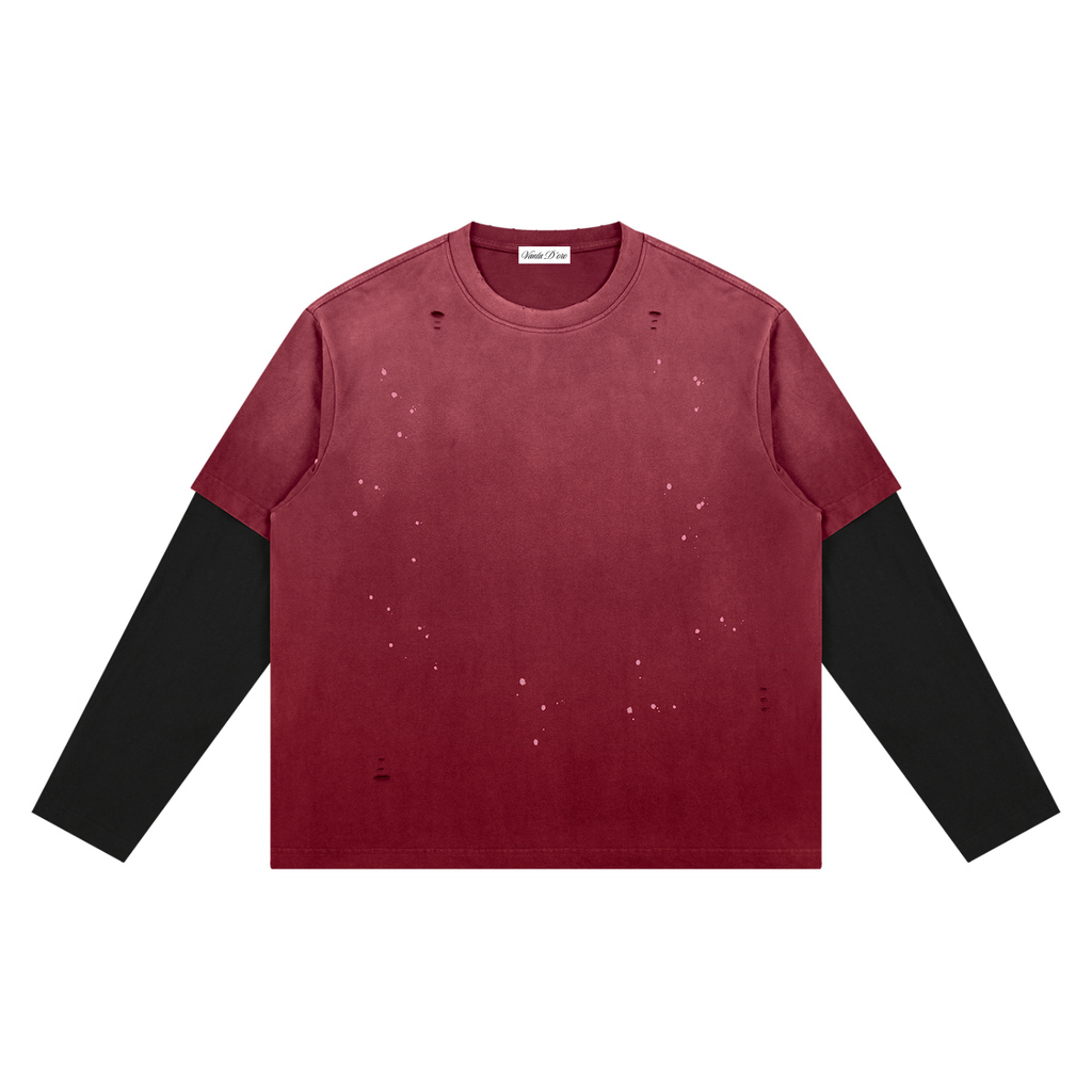 Unisex Vintage Wash Distressed Layer T-Shirt