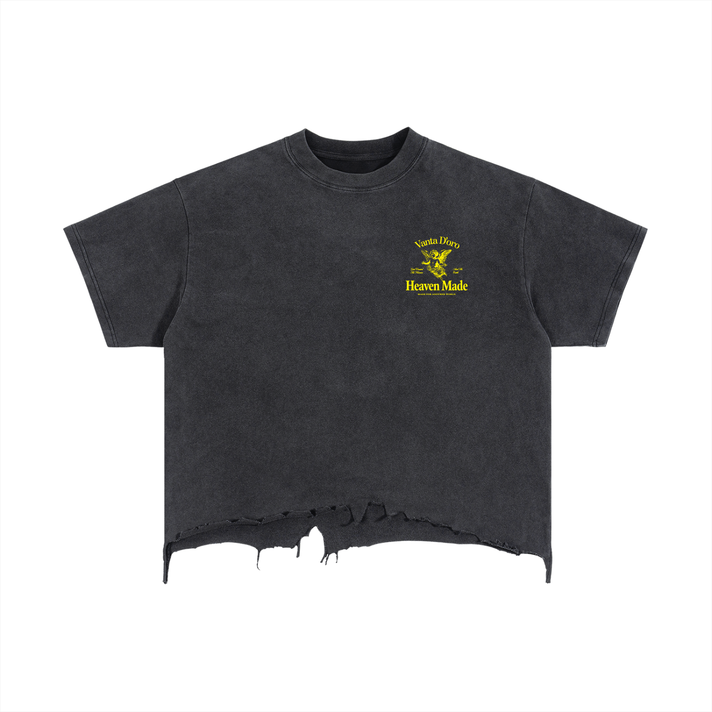 Vintage Wash Boxy Distressed Hem T-Shirt