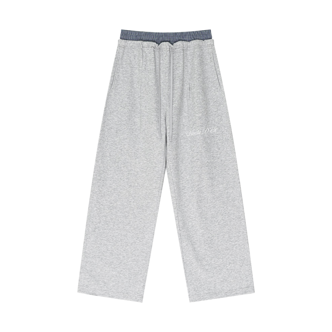 Plaid Contrast Waist Pants