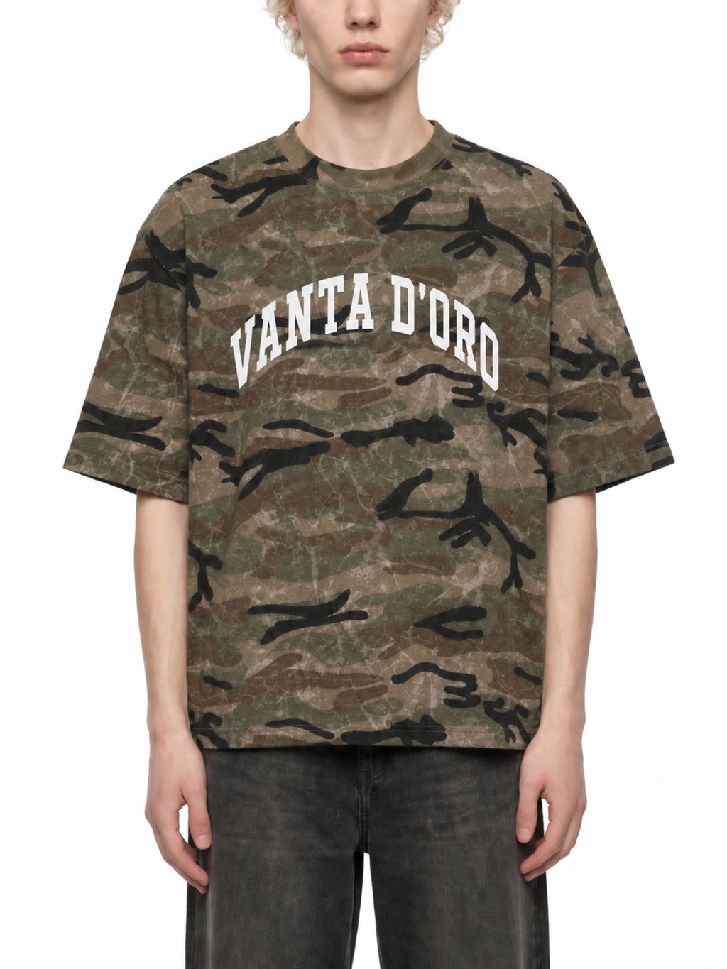 Unisex Boxy Camo Print T-Shirt