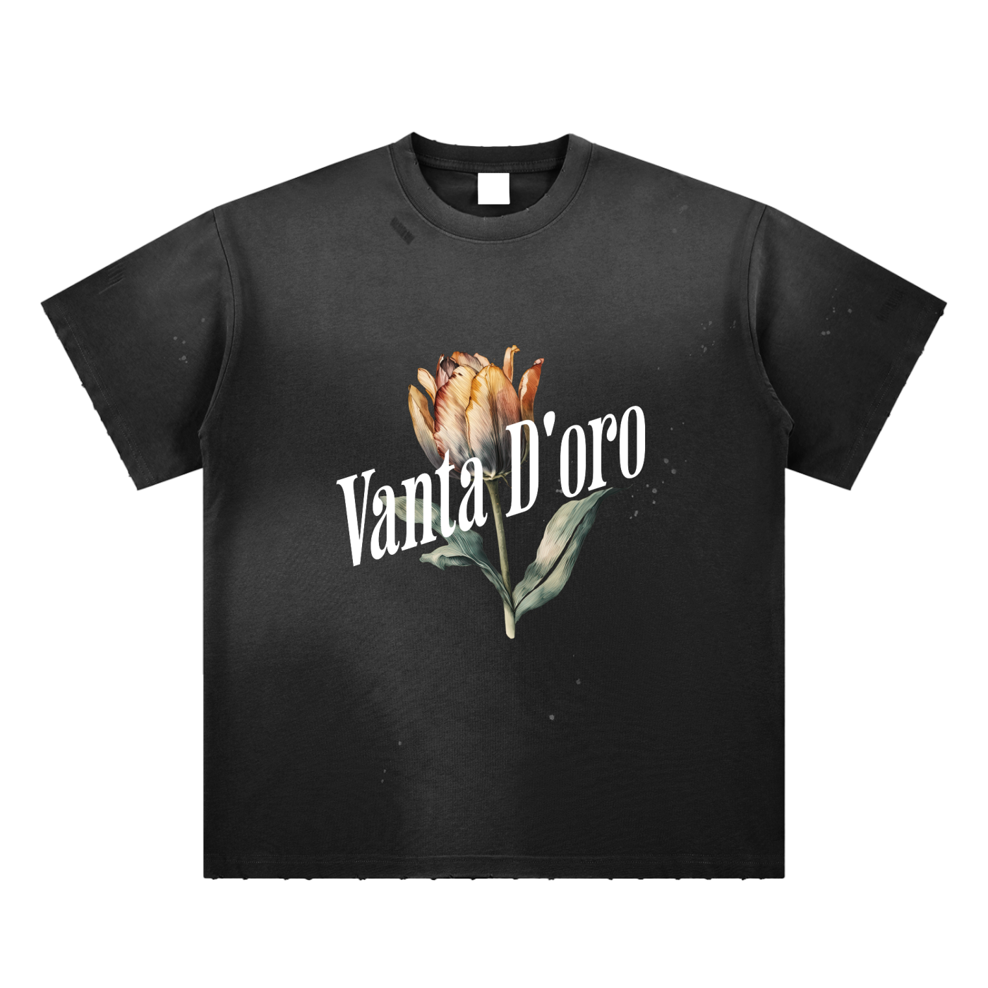 Hand-Frayed Sunfade Paint Splatter T-Shirt
