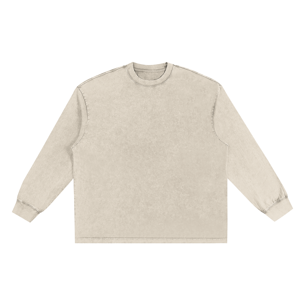 Snow Washed Oversize Long Sleeve T-shirt