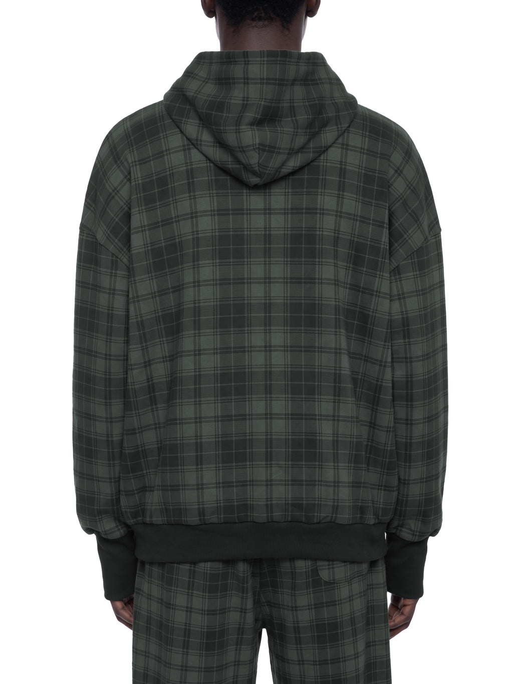 Unisex Plaid Color Block Hoodie