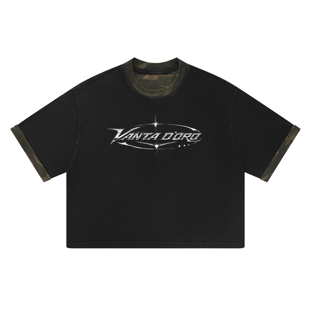 Mineral Washed Boxy Panel T-Shirt