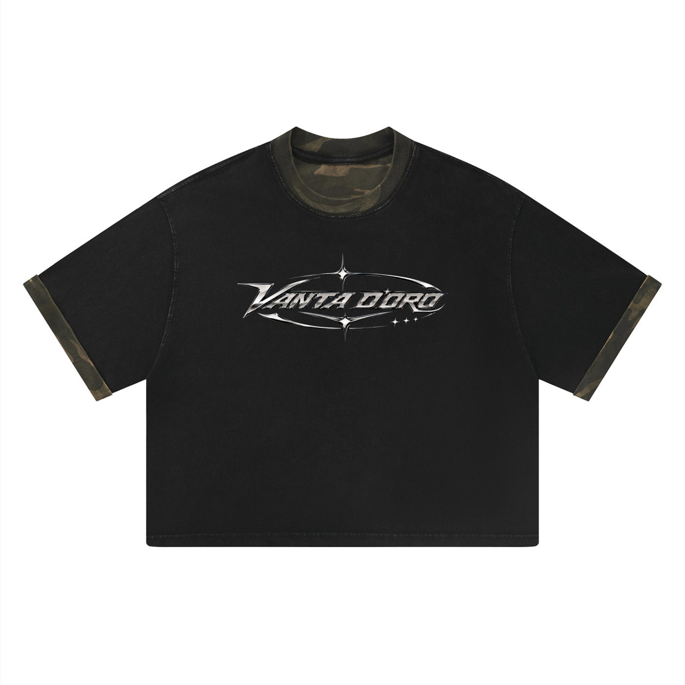 Mineral Washed Boxy Panel T-Shirt