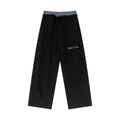 Plaid Contrast Waist Pants