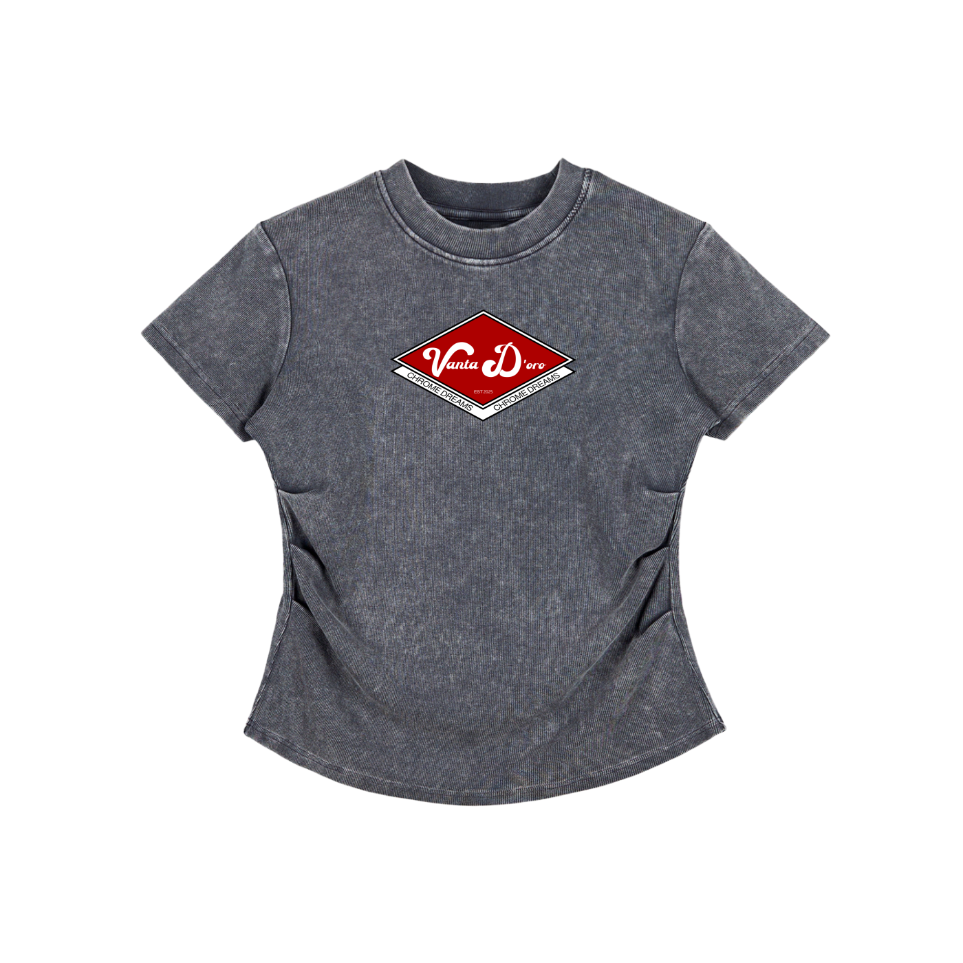 Vintaged-Wash Bodycon Cotton T-Shirt