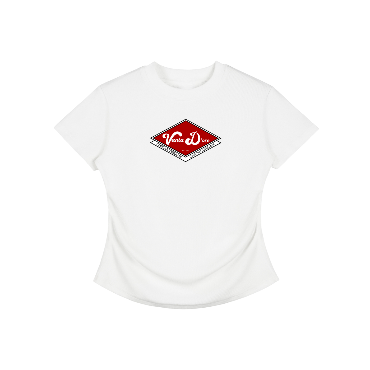 Vintaged-Wash Bodycon Cotton T-Shirt