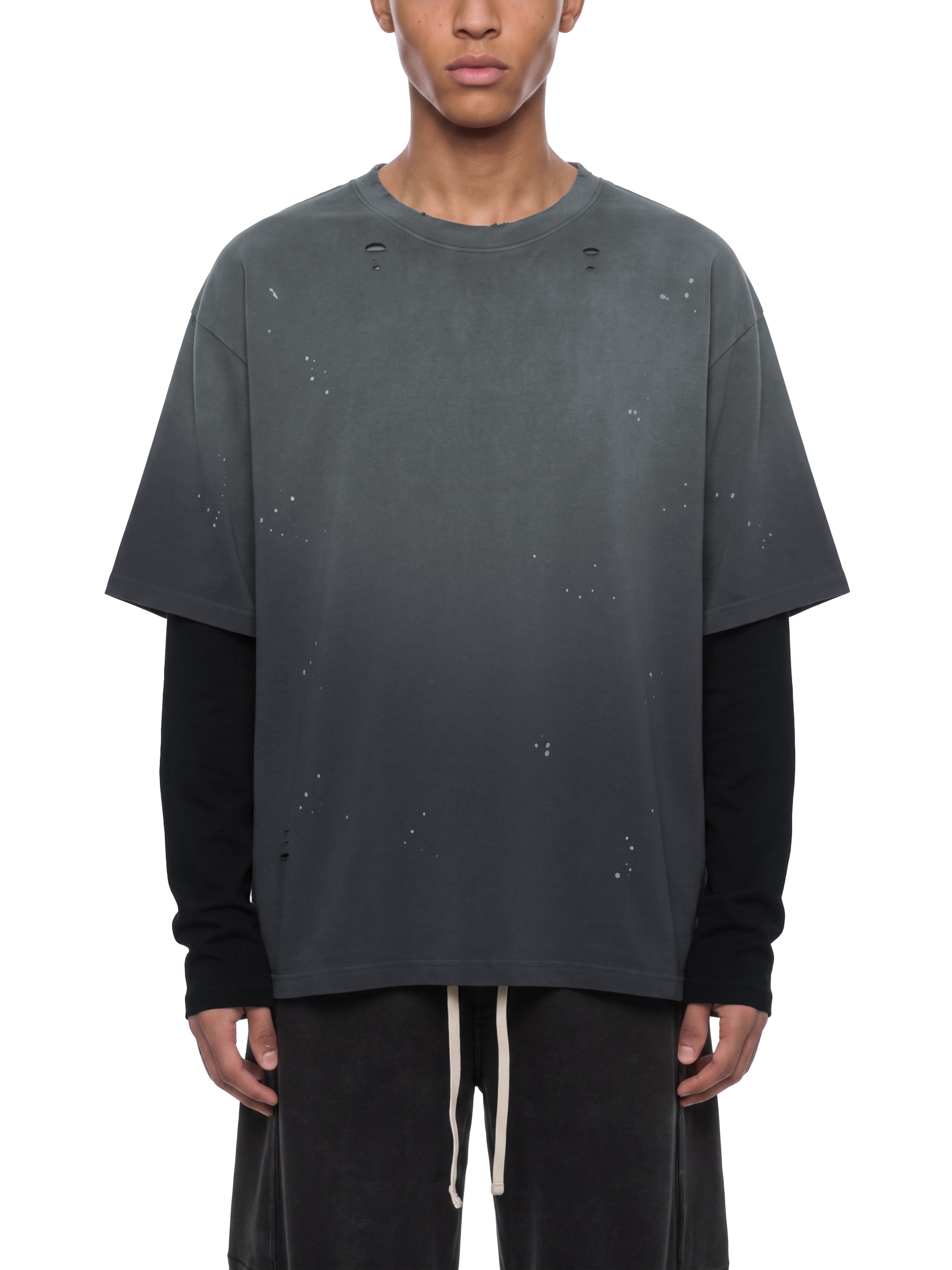 Unisex Vintage Wash Distressed Layer T-Shirt