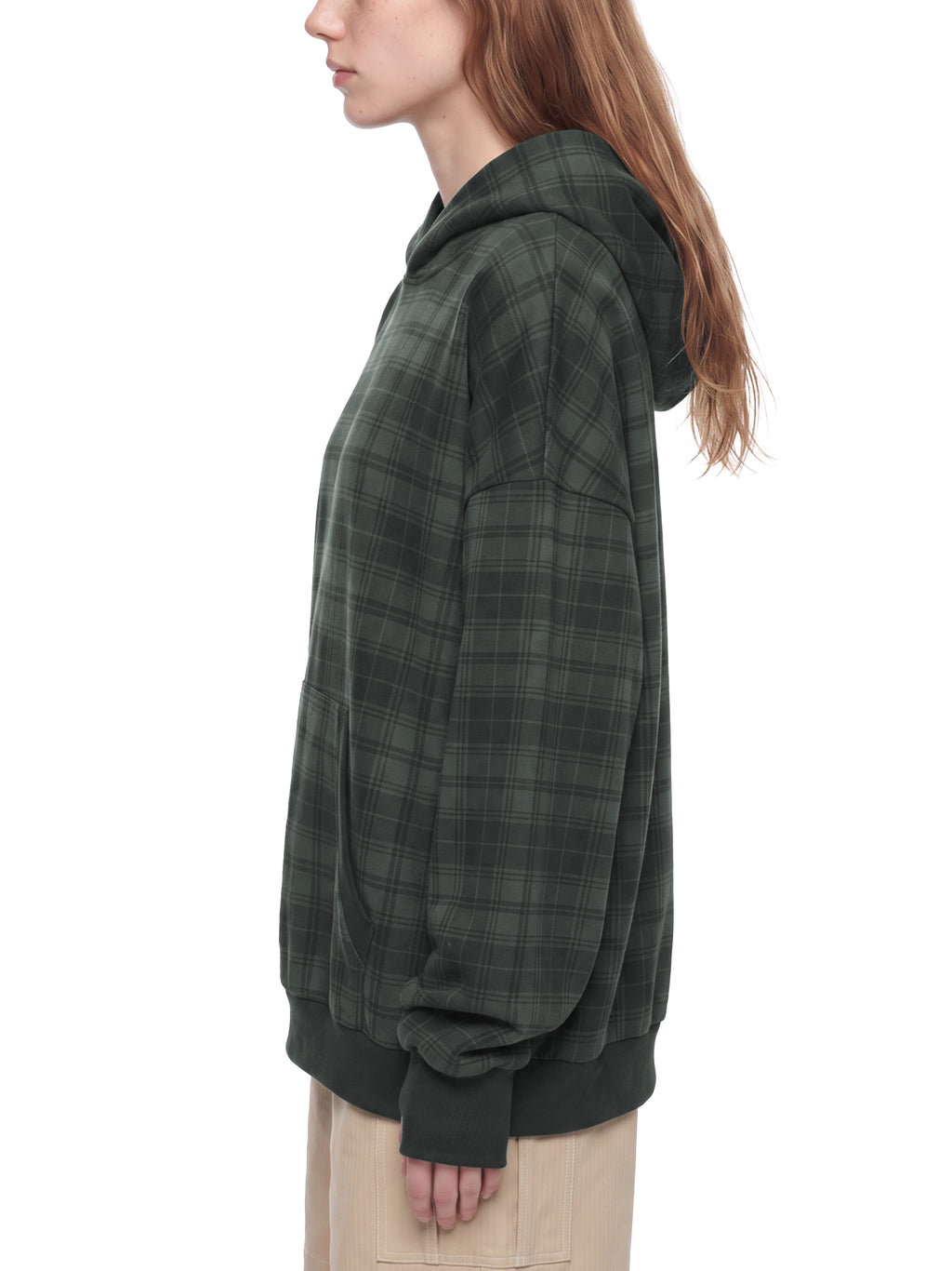 Unisex Plaid Color Block Hoodie