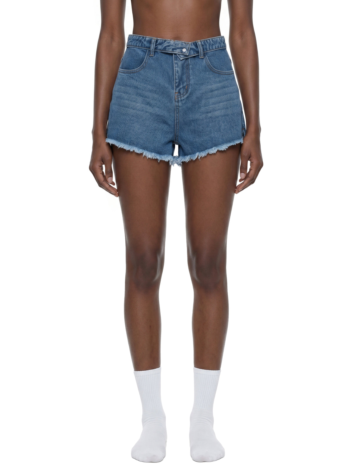 Women’s Vintage Wash High Rise Denim Shorts