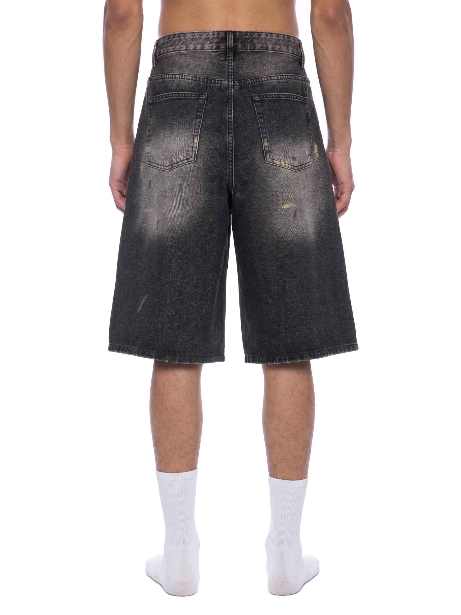 Men’s Vintage Wash Wide Leg Denim Shorts