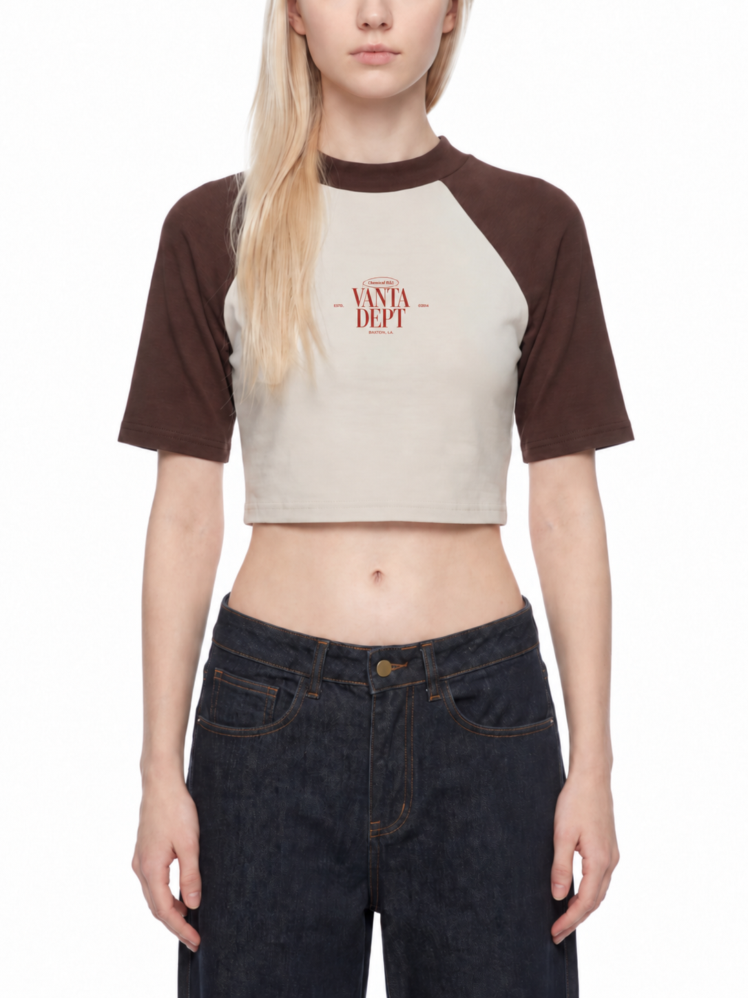 Women’s Color Block Raglan Crop T-Shirt