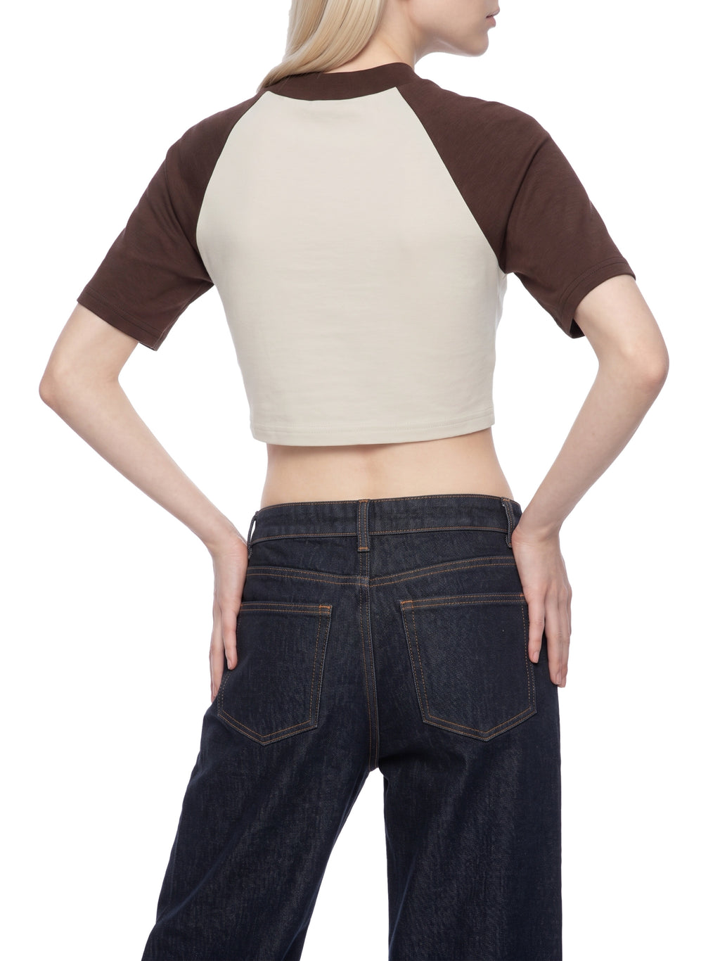 Women’s Color Block Raglan Crop T-Shirt