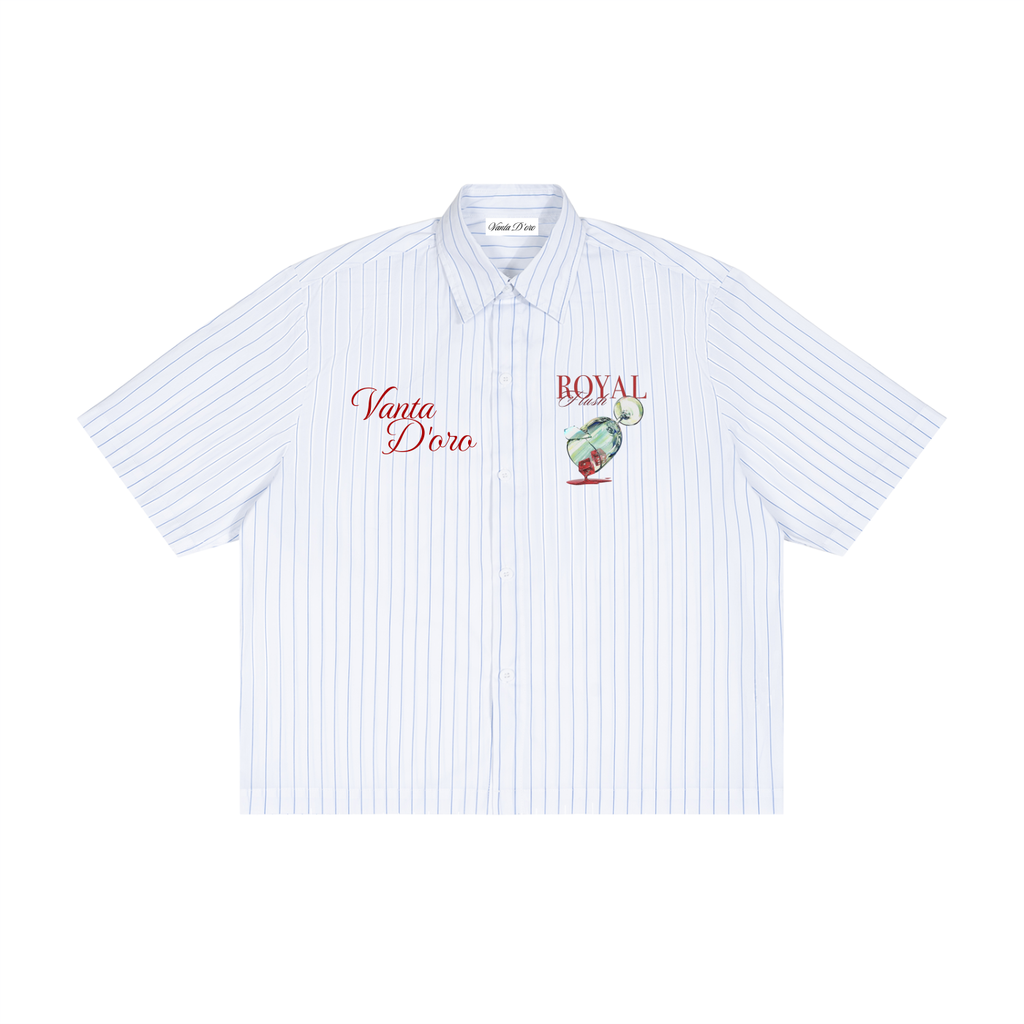 Unisex Striped Boxy Button-Up Shirt