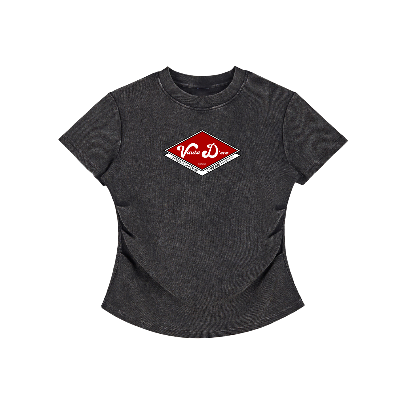 Vintaged-Wash Bodycon Cotton T-Shirt