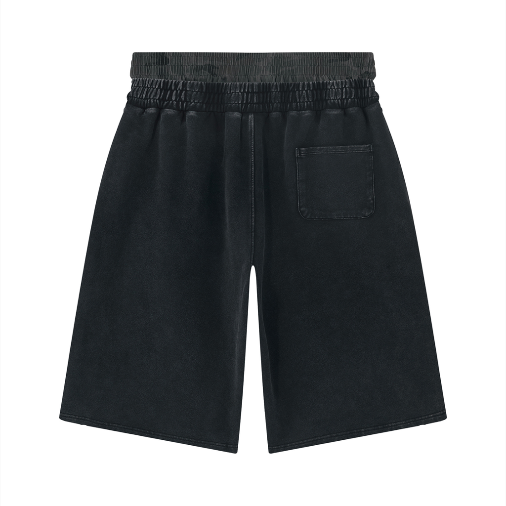 Vintage Wash Distressed Wide Leg Shorts