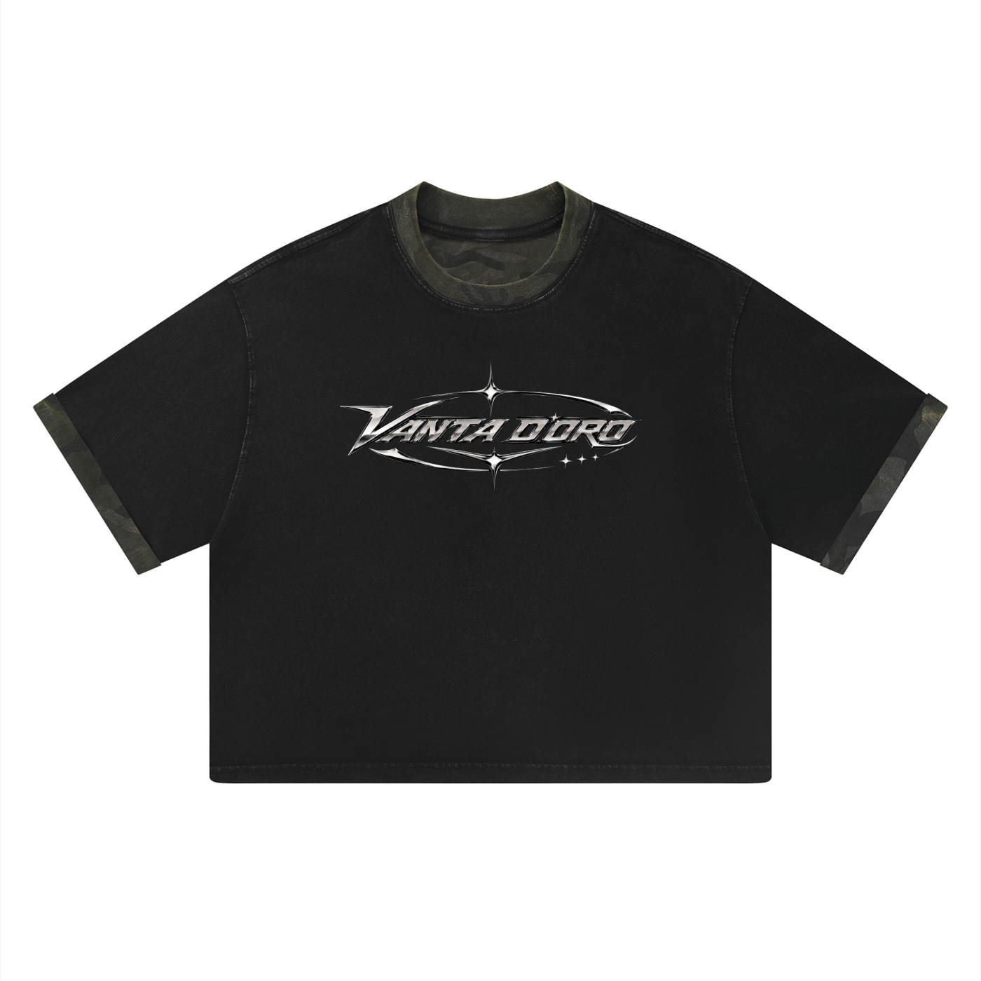 Mineral Washed Boxy Panel T-Shirt