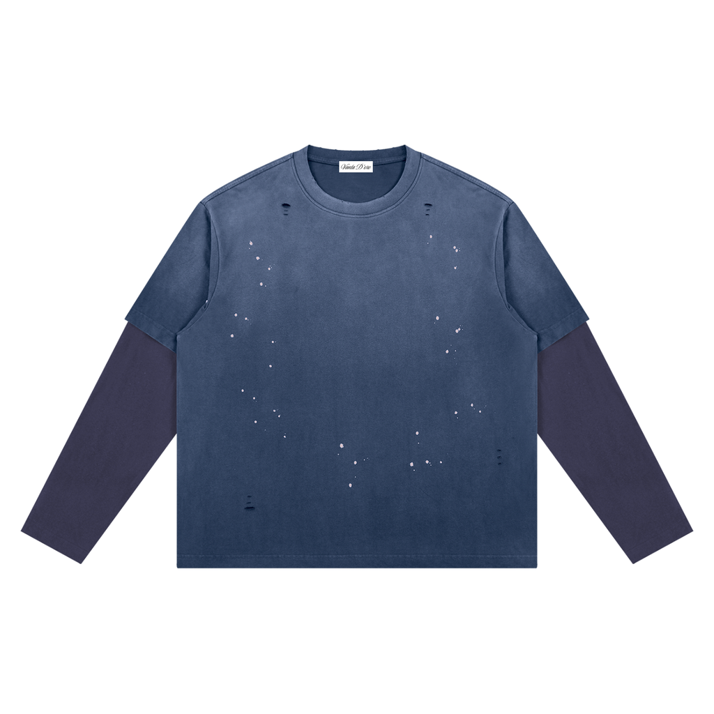 Unisex Vintage Wash Distressed Layer T-Shirt