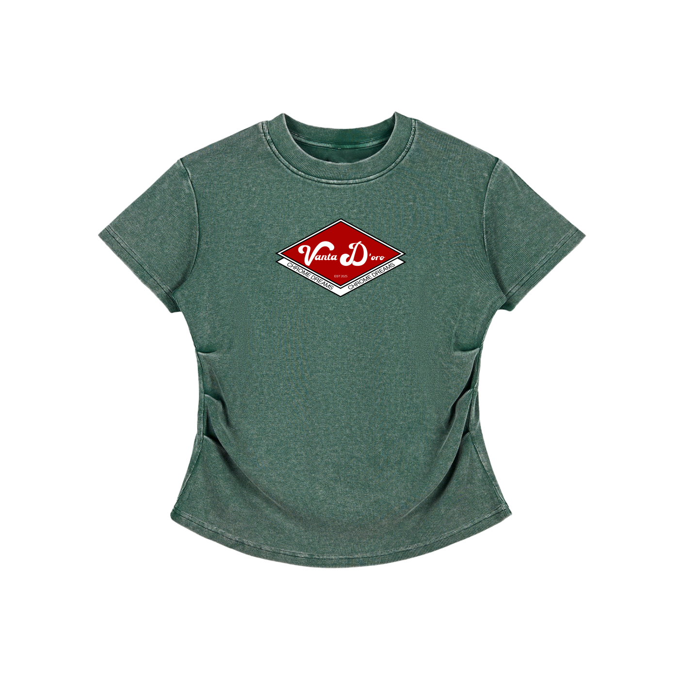 Vintaged-Wash Bodycon Cotton T-Shirt