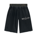 Vintage Wash Distressed Wide Leg Shorts