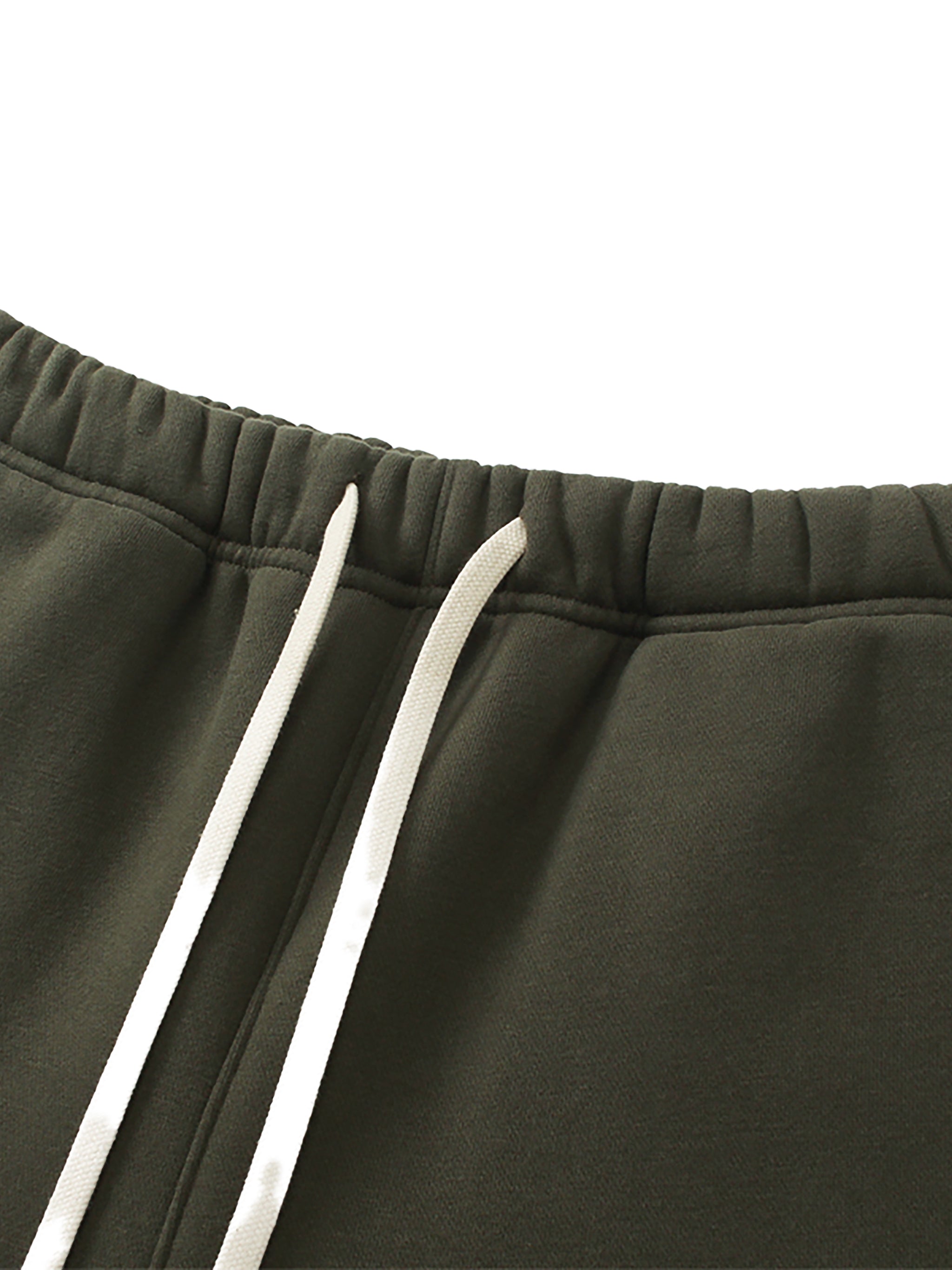 Streetwear Unisex Solid Color Fleece Straight Leg Pants